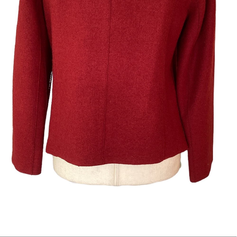 Beyond Threads Alpaca Red Rounded Pleated Jacket Blazer - M - Picture 7 of 11